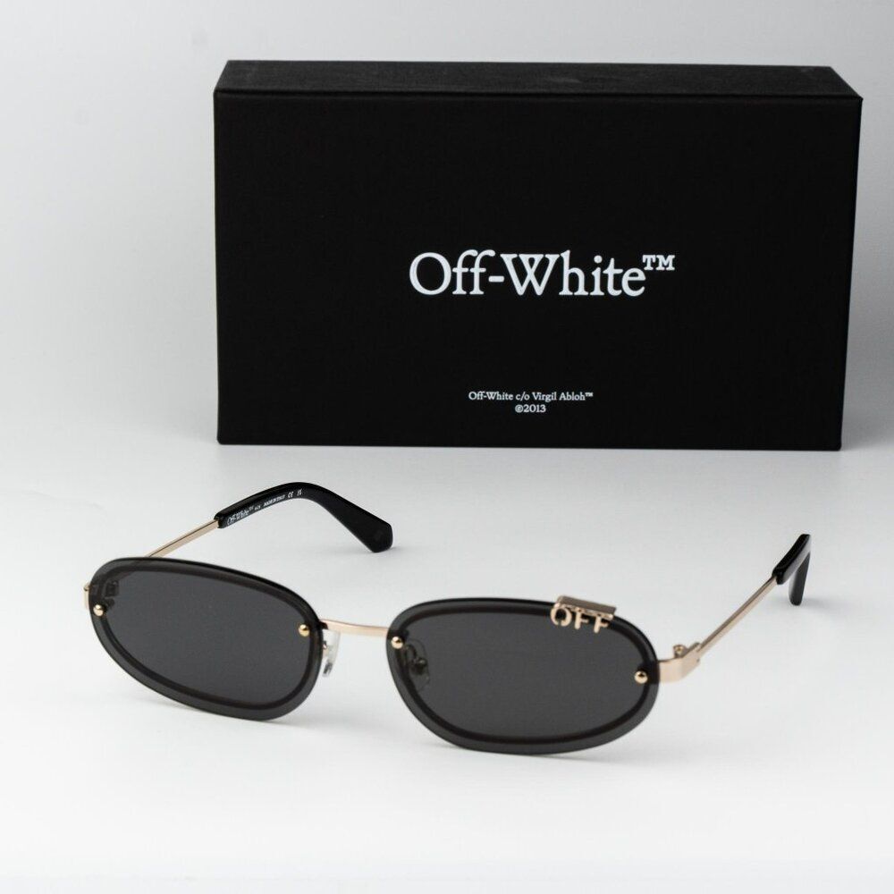 Sale!! Off-White Miami Men Sunglasses Gold Grey Oeri13m Miami 7607 New Authentic